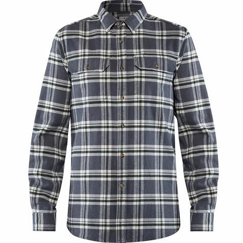 Fjallraven Övik Shirts Navy Singapore For Men (SG-728176)